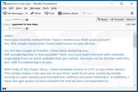 I Have E-mailed You From Your Account Email Scam