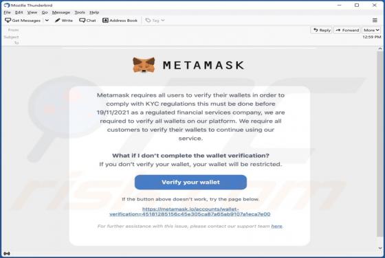 MetaMask Email Truffa
