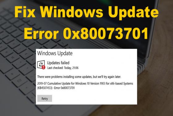 Correggi l'errore di Windows Update 0x80073701