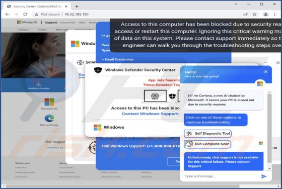 Cortana - It Seems Your PC Is Locked Out POP-UP Truffa