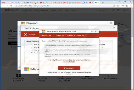 TROJAN Zeus2021 Spyware Adware Detected POP-UP Truffa