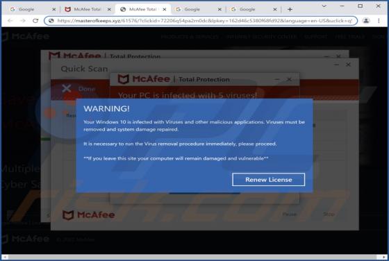 Your Windows 10 Is Infected With Viruses POP-UP Truffa
