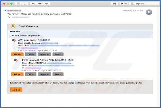 Email Quarantine Truffa