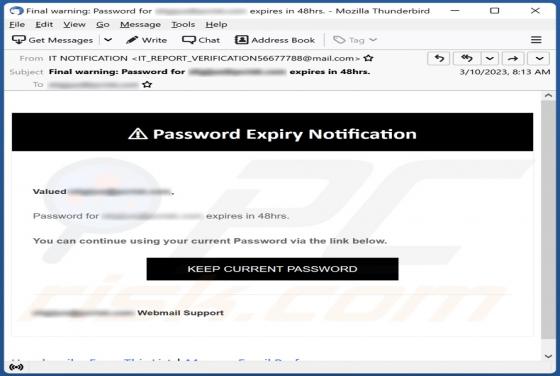 Password Expiry Notification Email Truffa