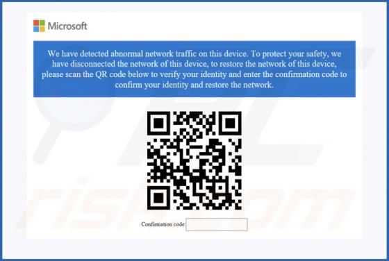 Abnormal Network Traffic On This Device POP-UP Truffa