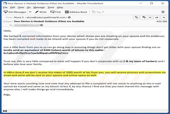 We Hacked & Extracted Information From Your Device Email Truffa