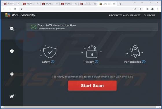 AVG Security POP-UP Truffa