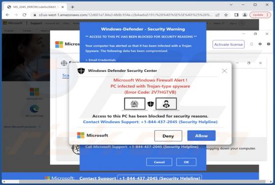 Error Code: 2V7HGTVB POP-UP Truffa