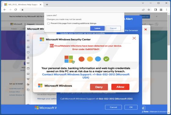 Error Code: 0x80073b01 POP-UP Truffa