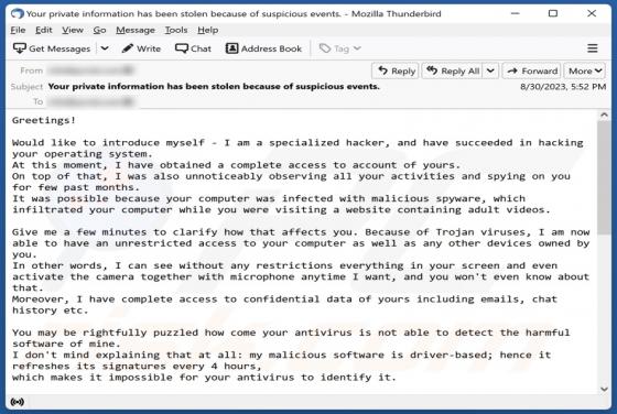 Specialized Hacker Succeeded In Hacking Your Operating System Email truffa