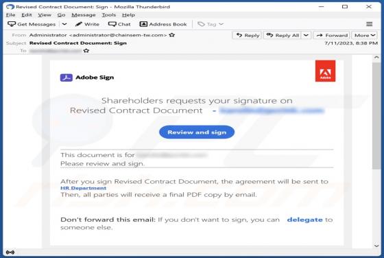 Adobe Sign Email Truffa