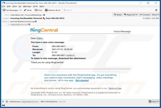 RingCentral Email Truffa