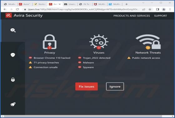 Avira Security POP-UP Truffa