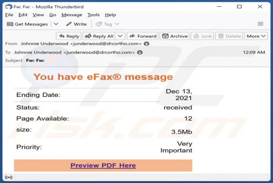You Have eFax Message Email Truffa