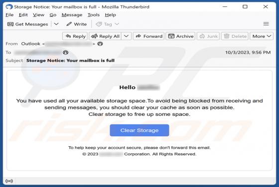 You Have Used All Your Available Storage Space Email Truffa