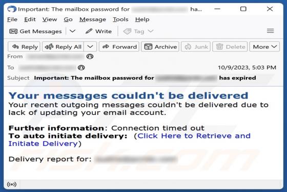 Your Messages Couldn't Be Delivered Email Truffa