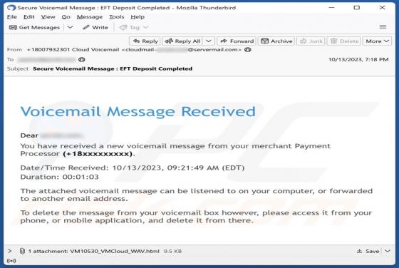 Voicemail Message Received Email Truffa