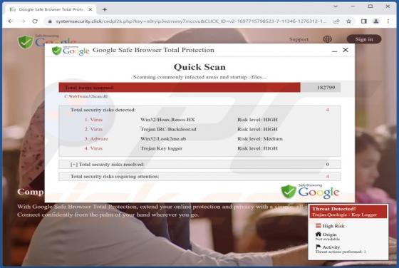 Google Safe Browser Total Protection POP-UP Truffa