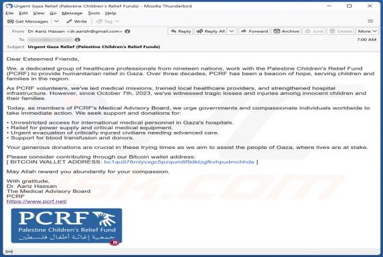 PCRF Email Truffa