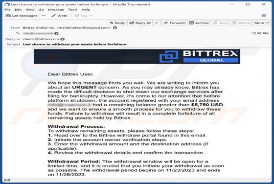 Bittrex Email Truffa