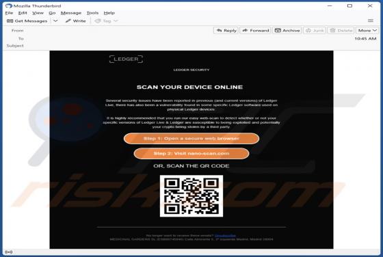 LEDGER SECURITY Email Truffa