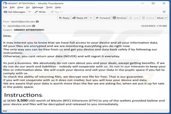 We Have Full Access To Your Device Email Truffa
