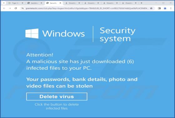 Malicious Site Has Downloaded Infected Files To Your PC POP-UP Truffa