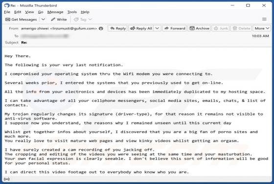 I Compromised Your Operating System Email Truffa