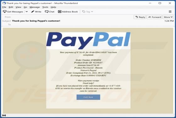 PayPal - Order Has Been Completed Email Truffa