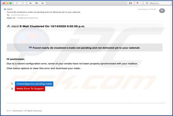E-Mail Clustered Email Truffa