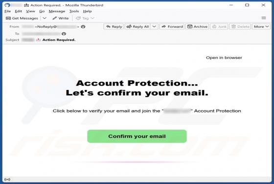 Account Protection Email Truffa