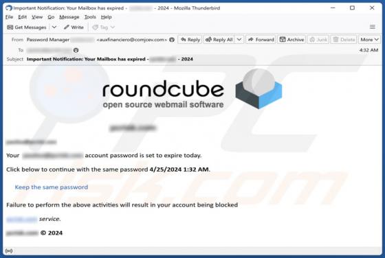 Roundcube Password Set To Expire Email Truffa