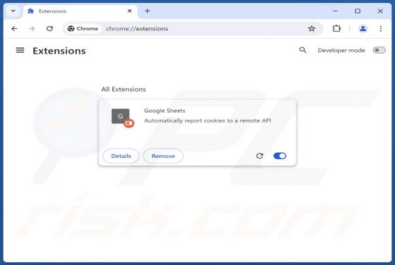 Estensione falsa di Google Sheets