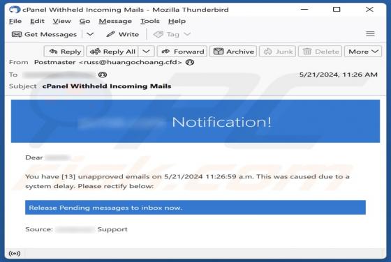 Unapproved Emails Truffa