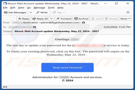 Last Day To Update Your Password Email Truffa
