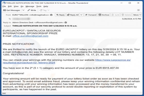 EUROJACKPOT Email Truffa