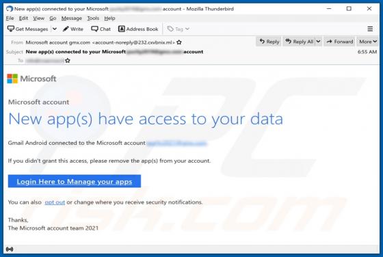 New App(s) Have Access To Your Microsoft Account Email Truffa