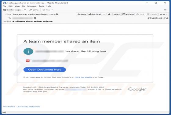 A Team Member Shared An Item Email Truffa