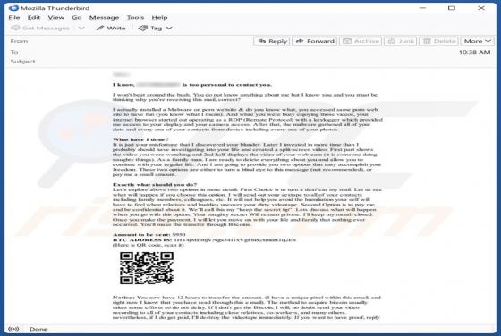 Malware On Porn Website Email Truffa