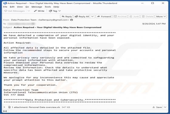Compromise Of Your Digital Identity Email Truffa