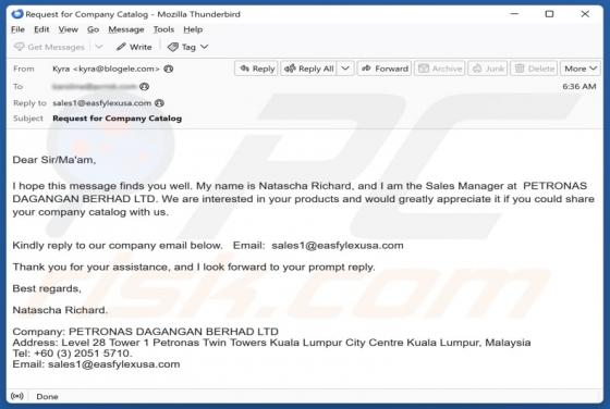 Share Your Company Catalog Email Truffa