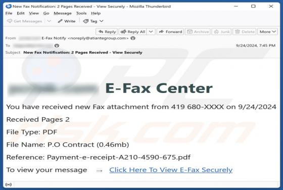 E-Fax Center Email Truffa