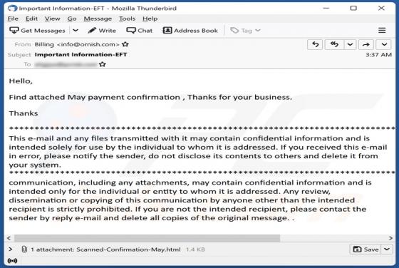 Payment Confirmation Email Truffa
