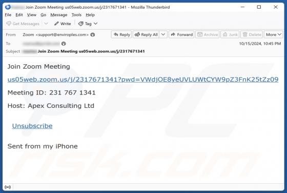 Join Zoom Meeting Email Truffa