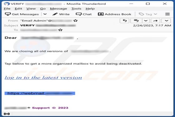 We Are Closing All Old Versions Of Email Truffa