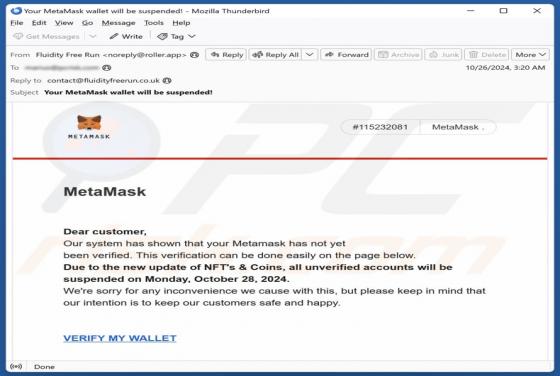 MetaMask Wallet Verification Email Truffa