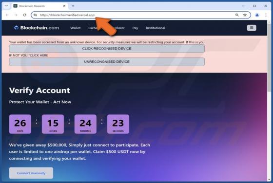Blockchain.com Airdrop Truffa