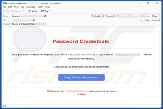 Password Credentials Email Truffa