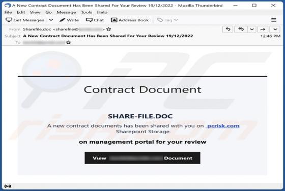 Contract Document Email Truffa