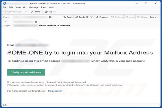 Some-one Try To Login Into Your Mailbox Address Truffa
